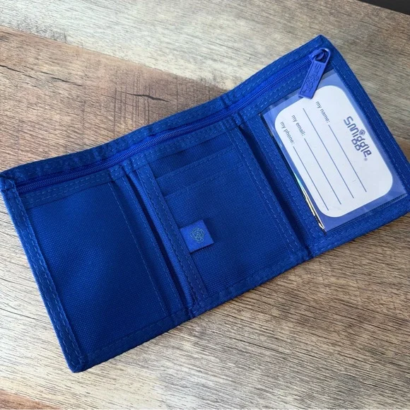 SMIGGLE Kid’s Dinosaur Trifold Wallet Velcro Blue Green - Picture 5 of 8